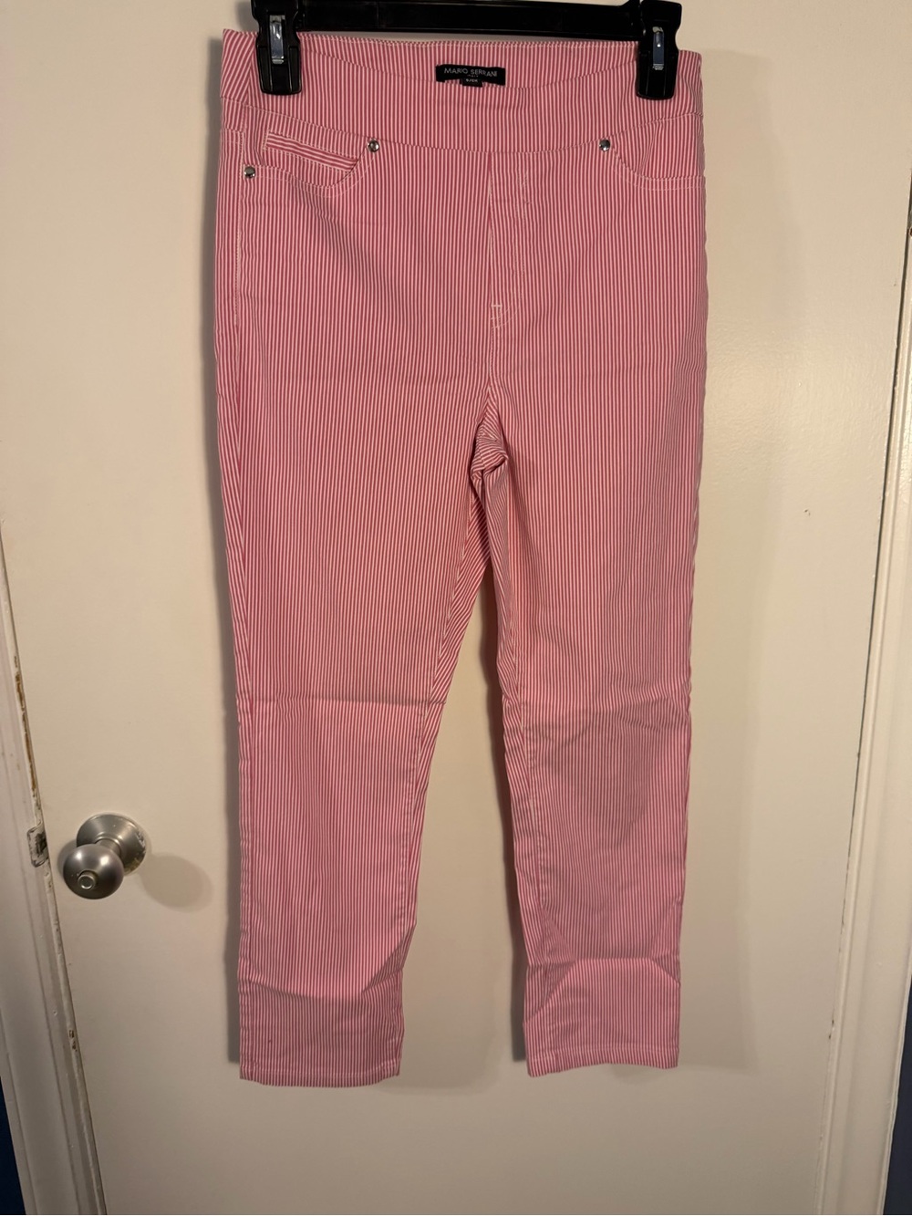 Mario Serrani Pink Striped Women's Ankle Jeans Small